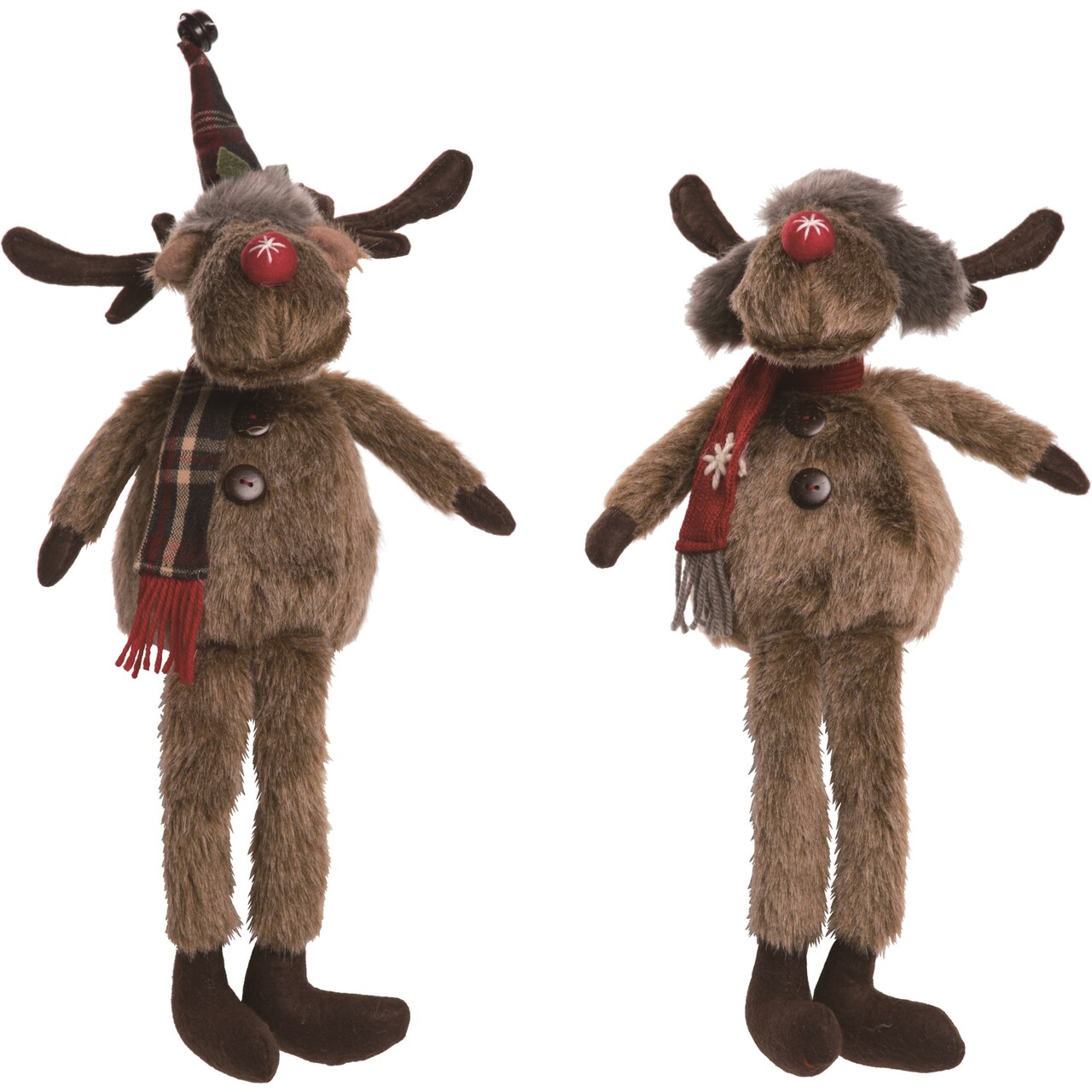 Plush Rustic Moose Shelf Sitter Decorative Figurines for Christmas